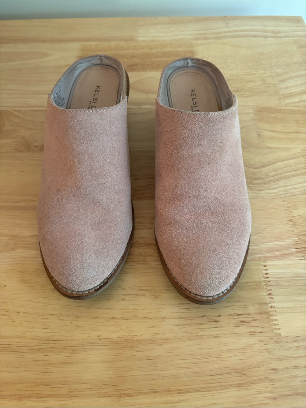 Kelsi Dagger Pink Suede Slip-On Mules
